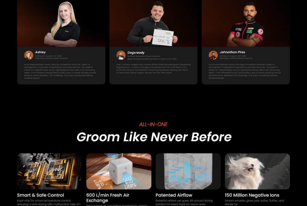 cabaña secadora de pelo para mascotas f1