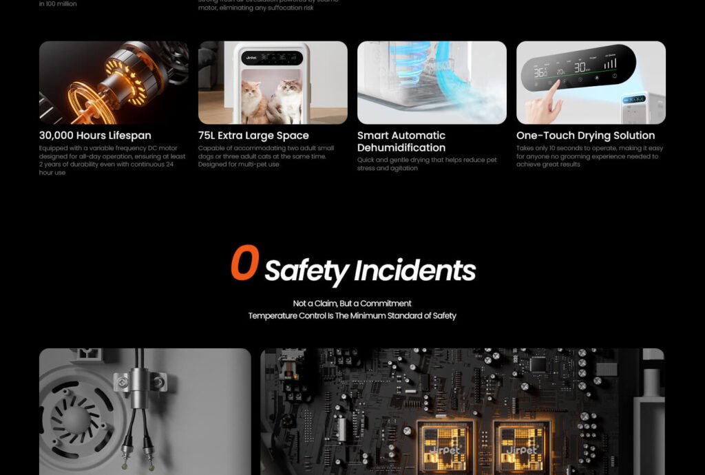 cabaña secadora de pelo para mascotas f1