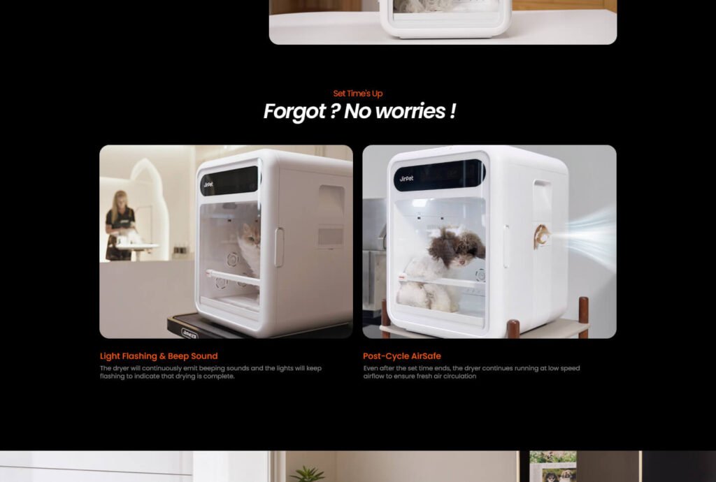 cabaña secadora de pelo para mascotas f1