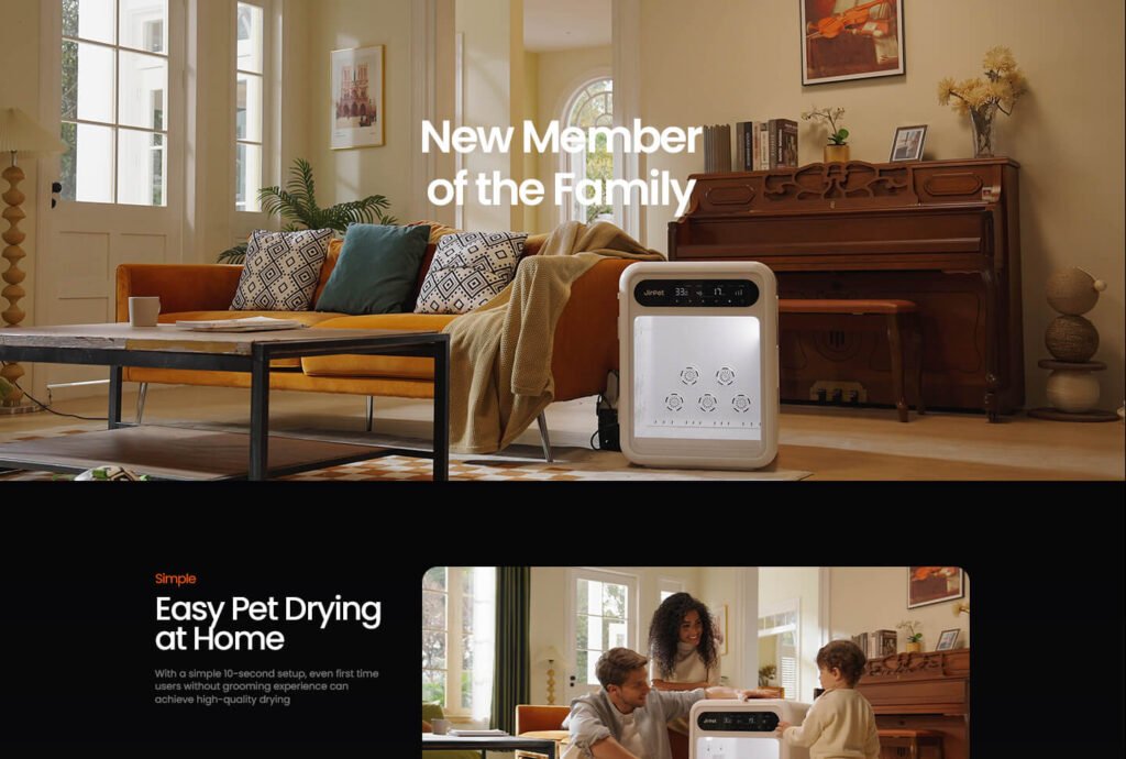 cabaña secadora de pelo para mascotas f1