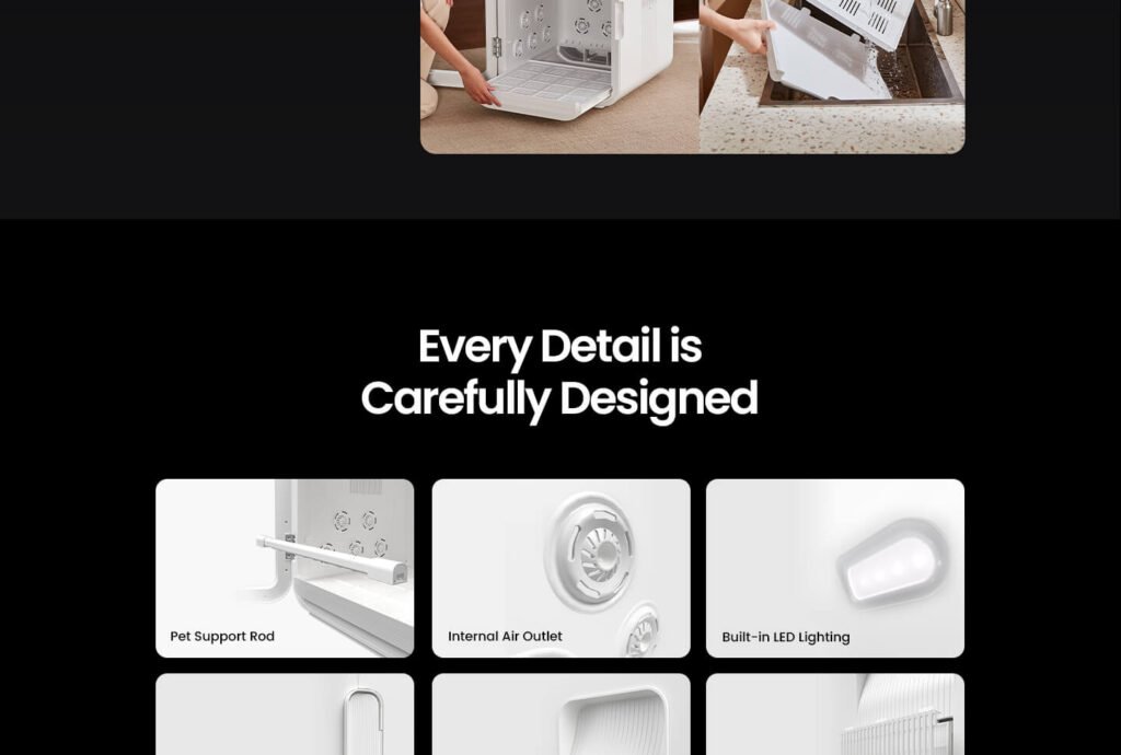 cabaña secadora de pelo para mascotas f1